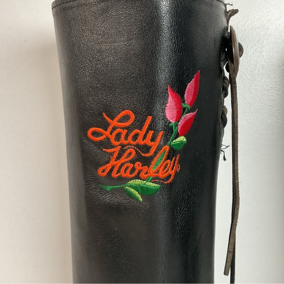 Lady Harley Davidson Motorcycle Boots | Tall | USA Made | Black | Women’s 7 M - Picture 9 of 16